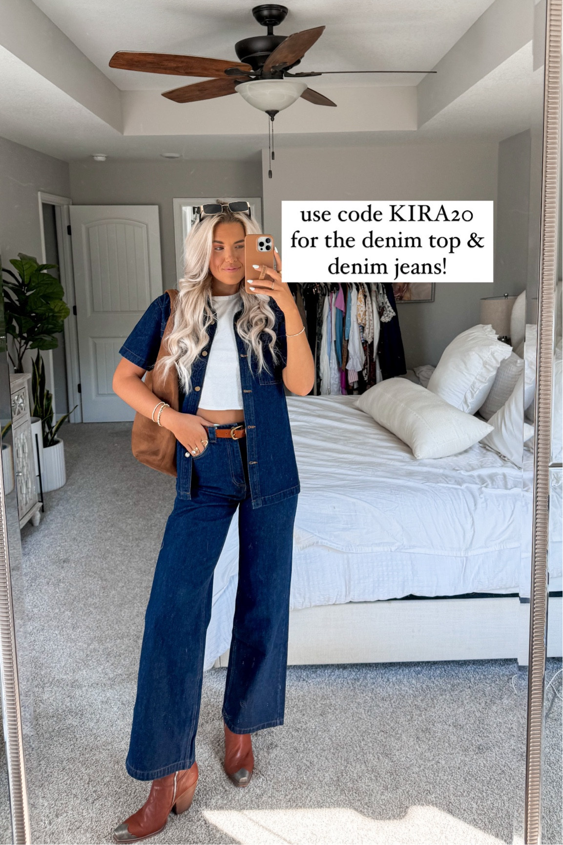 code KIRA20 for the denim top & jeans or anything on Petal and Pup website :) size 4 in jeans (true to size) size small in denim top - it’s oversized! size up in booties. tee is super old so linking some similar options 

#LTKSeasonal #LTKFindsUnder50 #LTKFallSale