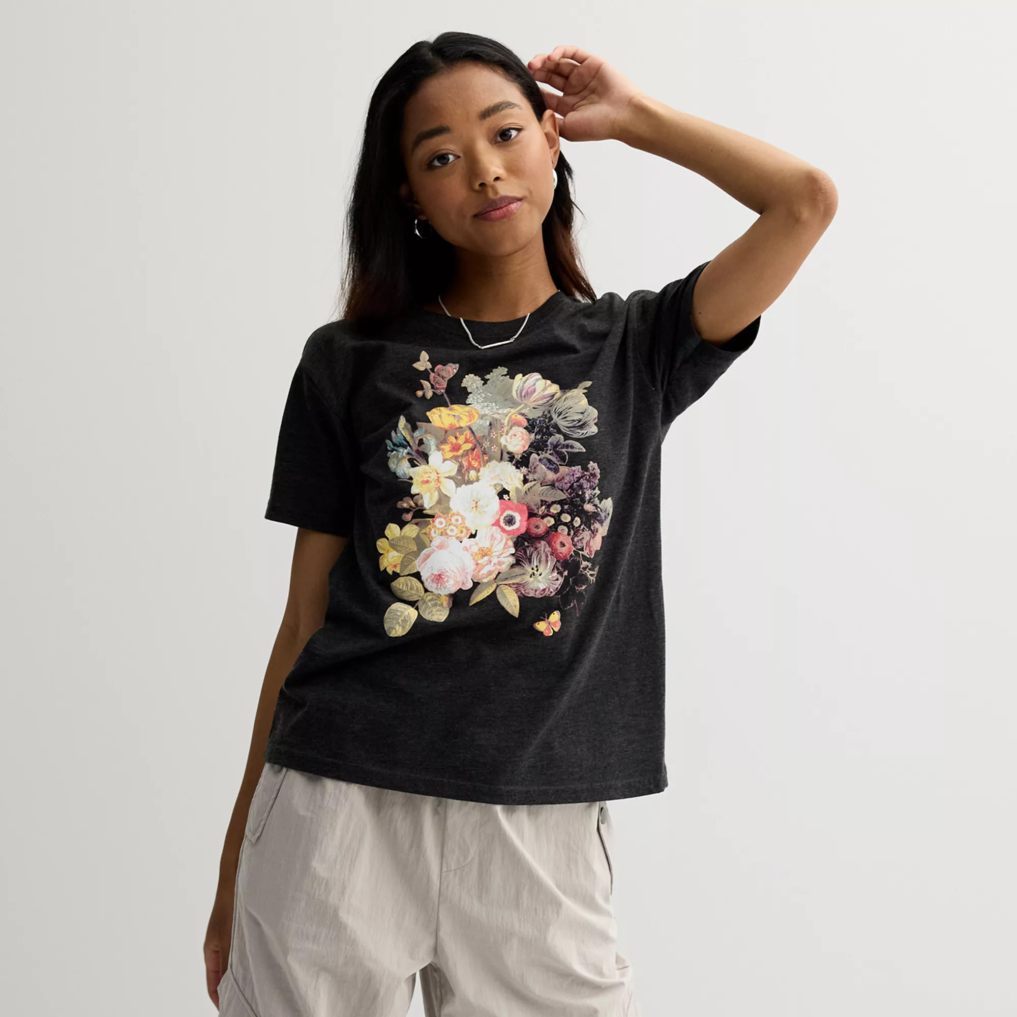 Juniors' Floral Bunch Graphic Tee | Kohl's