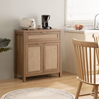 SICOTAS Sideboard Buffet Cabinet Set of 2, Rattan Credenza Storage Cabinet, Boho Buffet Table Con... | Amazon (US)