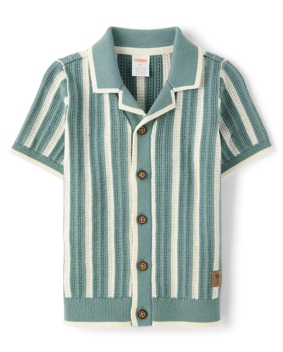 Boys Short Sleeve Striped Crochet Sweater Polo - Amalfi Coast - GREEN | Gymboree | Gymboree