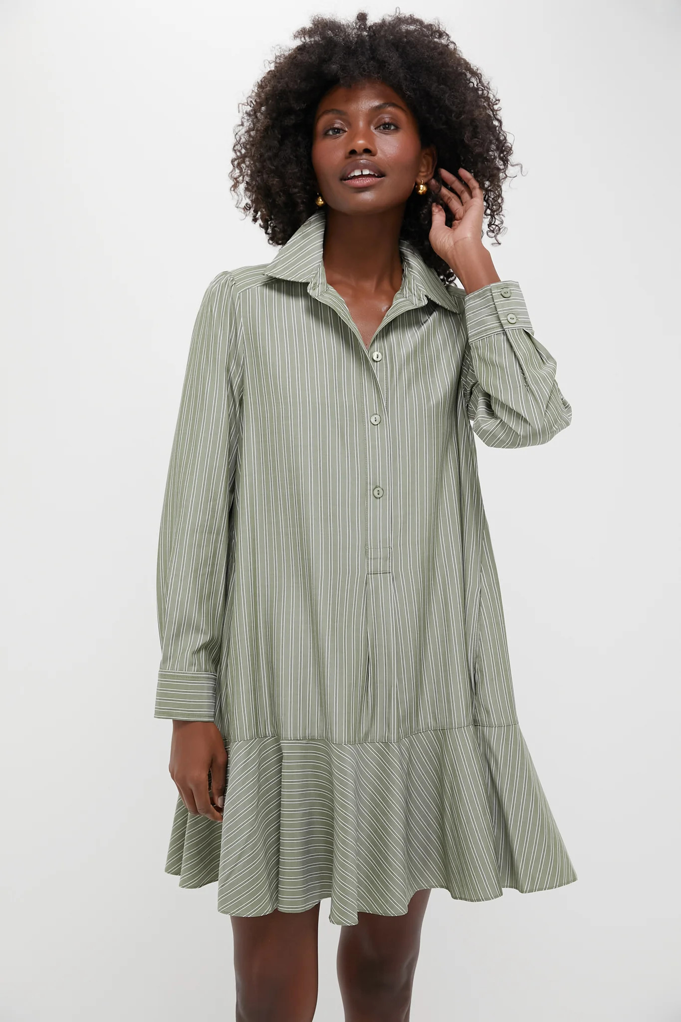 Green Stripe Callahan Shirt Dress | Tuckernuck (US)