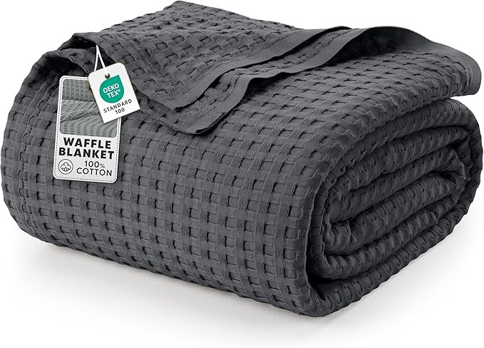 Utopia Bedding Charcoal 100% Cotton Waffle Blanket 300 GSM [King - 90x108 Inch] Soft Lightweight ... | Amazon (US)