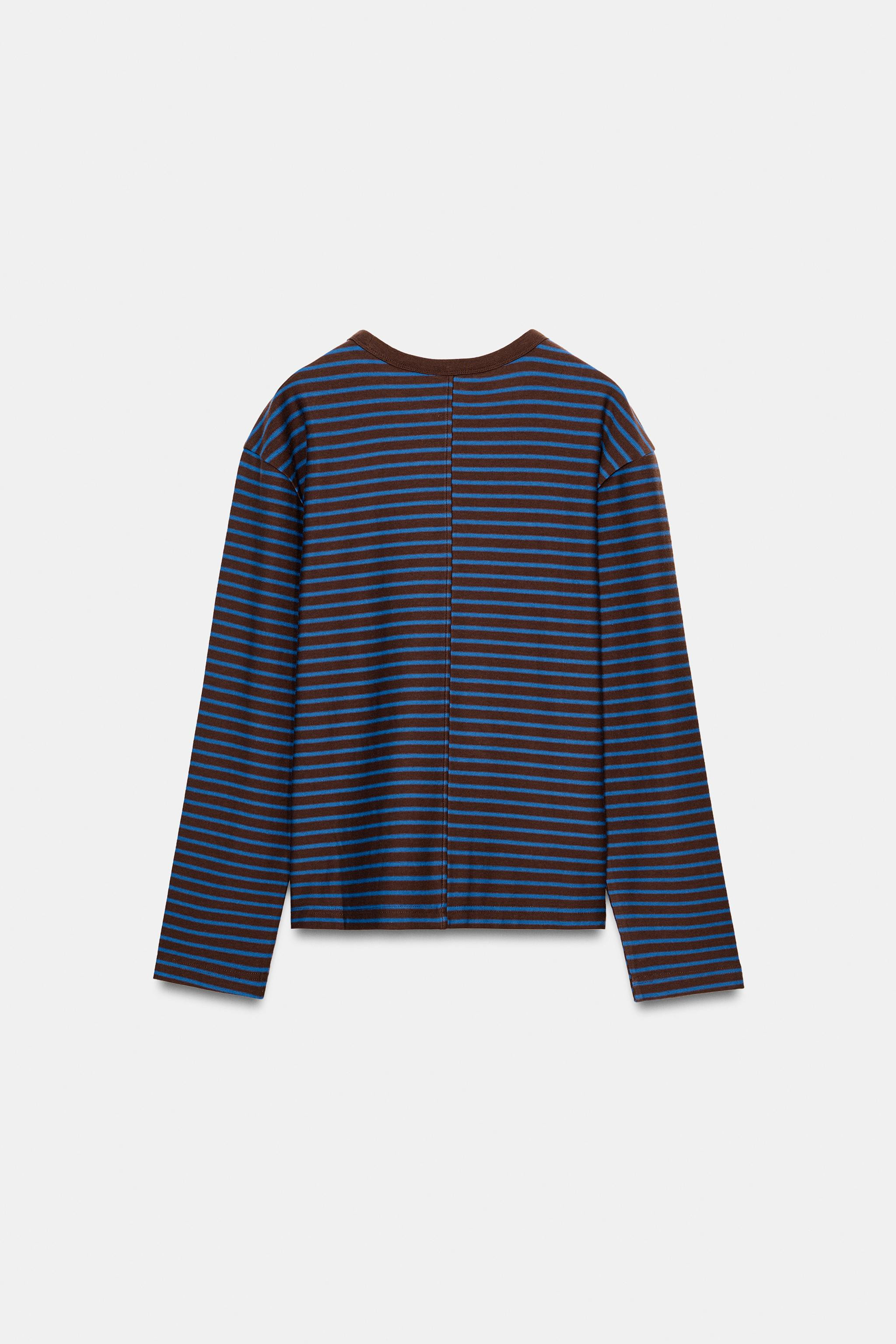 STRIPED LONG SLEEVE T-SHIRT | Zara US