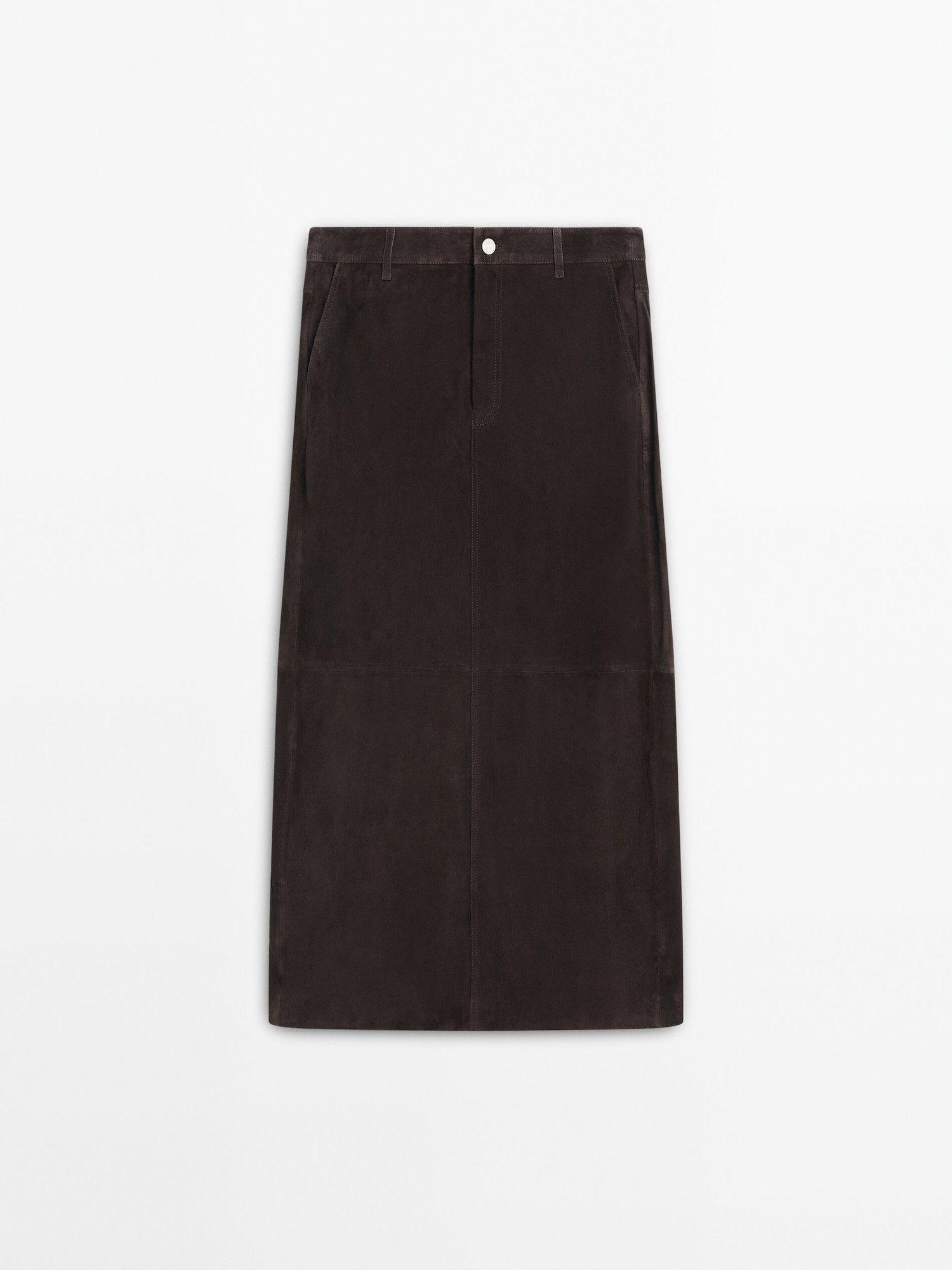Long suede leather skirt with pockets | Massimo Dutti US