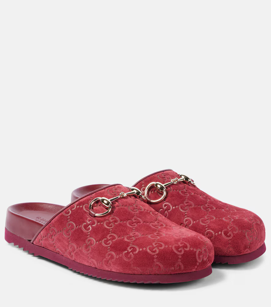 Gucci Horsebit GG suede mules | Mytheresa (US/CA)