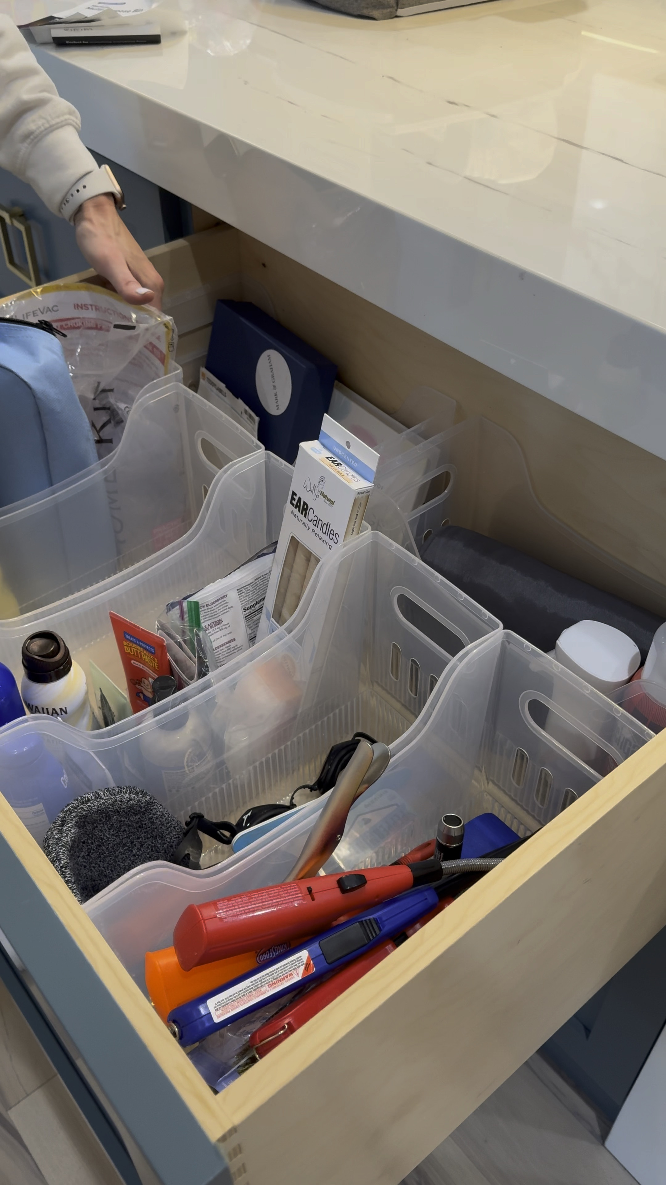 Multi-purpose bins are inexpensive, veritable and ALWAYS seem to fit perfectly! These come in a few widths to accommodate any category … love that low price too! 

These two deep drawers are on the back side of the kitchen island near the kitchen table. One is their junk drawer while the other has crafts the kids grab for.

#LTKfamily #LTKkids #LTKhome