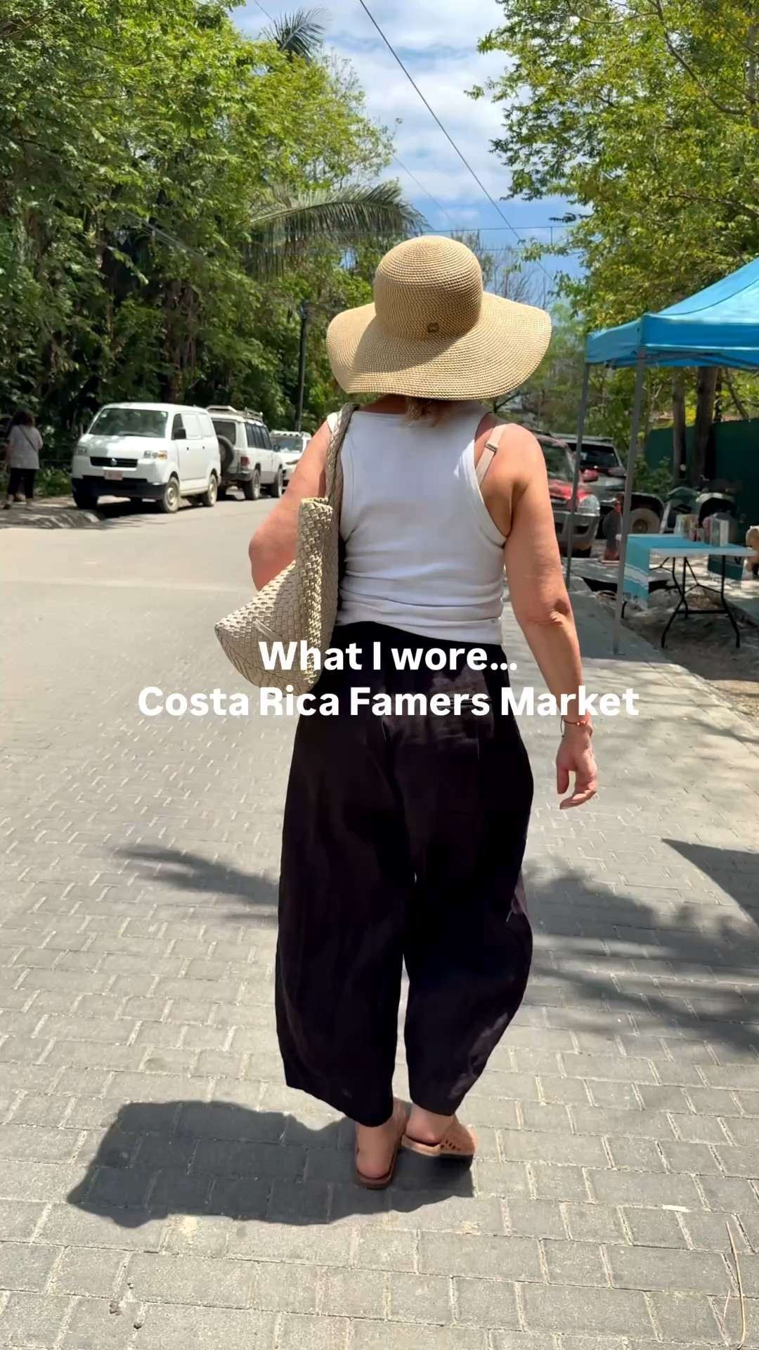 Shopping at the Tuesday Farmers Market in Nosara, Costa Rica.

Linen barrel pants-fit tts
Tank fits tts.
Necklace -local purchase
Shoes fit tts and are cute for Spring/summer.


#LTKOver40 #LTKootd #LTKTravel