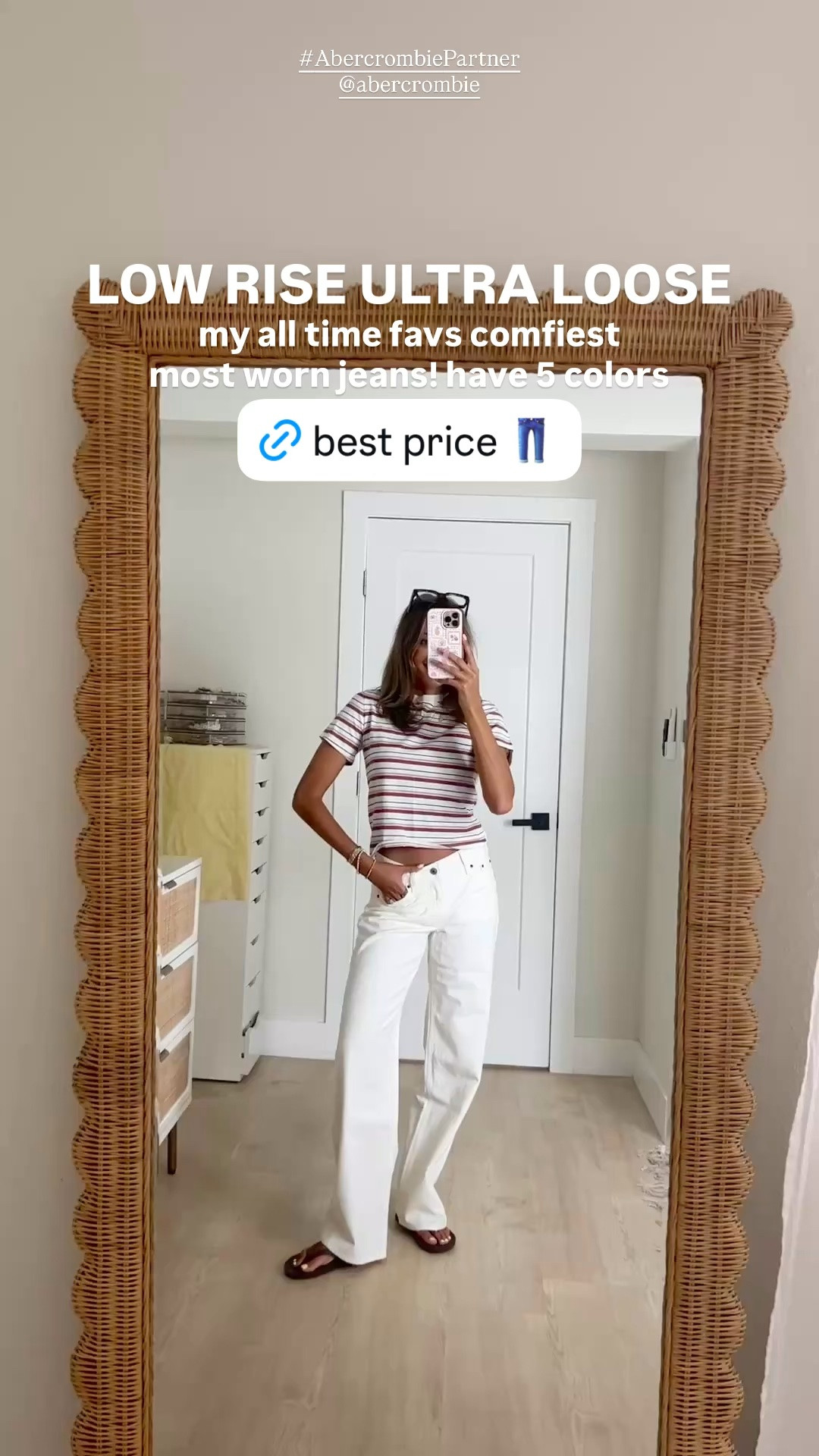 #AbercrombiePartner the best time of the year to stock up on my favorite @abercrombie jeans for fall👖💕 25-50% off denim + 20% off almost everything else + codes stack use DENIMAF for an extra 15% off. wearing a 24 regular in all of these styles 

•Denim Promo: *Offer valid online only August 5, 2026 to August 10, 2026 in US/CA. Excludes clearance. Online price reflects discount.
•Extra 20% Off: *Offer valid in stores and online August 5, 2026 to August 10, 2026 in US/CA. Exclusions apply as indicated. Online price reflects discount.
•Promo Code: *Use code DENIMAF to get an additional 15% off almost everything in stores and online at checkout from August 5, 2026 to August 10, 2026 in US/CA. Exclusions apply. See details on