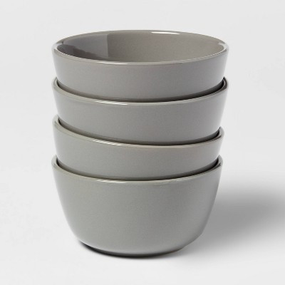 8oz 4pk Stoneware Avesta Mini Bowls Gray - Threshold™: Modern Snack & Ice Cream Bowls, Microwave & Dishwasher Safe | Target