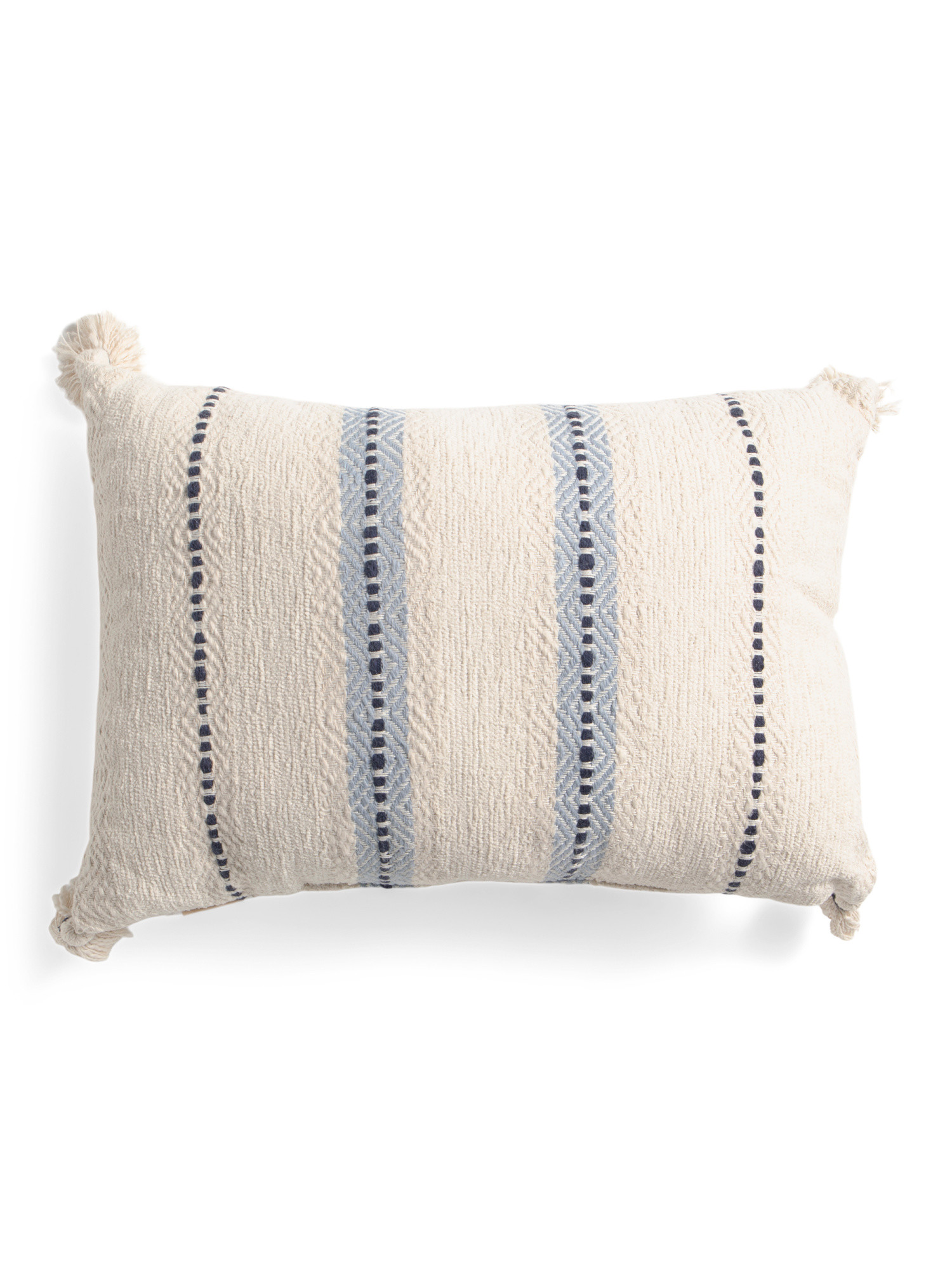 14x20 Cotton Stripe Tassel Lumbar Pillow | TJ Maxx