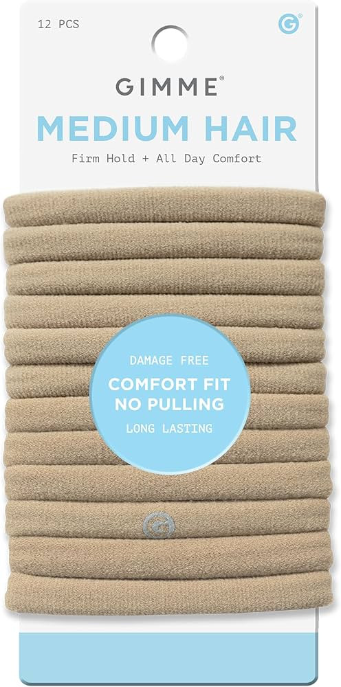 Gimme Beauty Medium Hold Hair Bands - Seamless Nylon & Spandex Ties for All Hair Types - Damage-F... | Amazon (US)