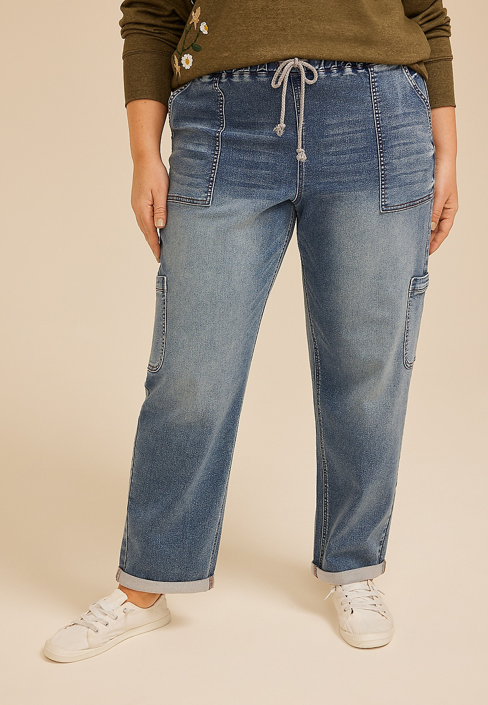 Plus Size m jeans by maurices™ Soft Knit High Rise Ankle Jogger | Maurices