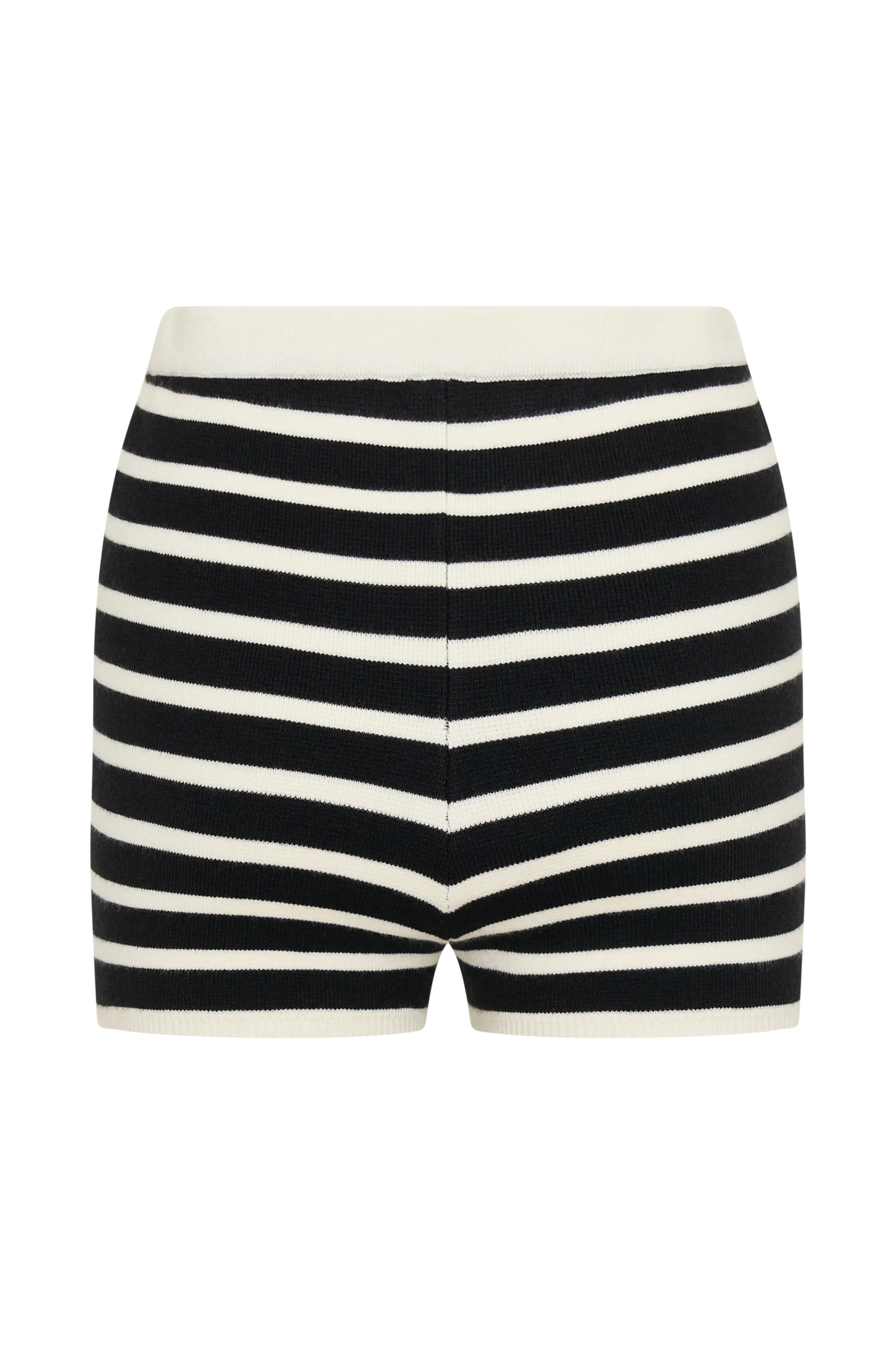 Tabitha Stripe Knit Shorts - Black/White | MESHKI US