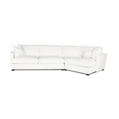 Delano 83" Wide Genuine Leather Corner Sectional | Perigold