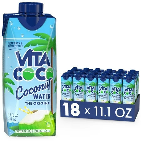 Vita Coco Coconut Water, Pure, 11.1 fl oz Tetra (Pack of 18) | Walmart (US)