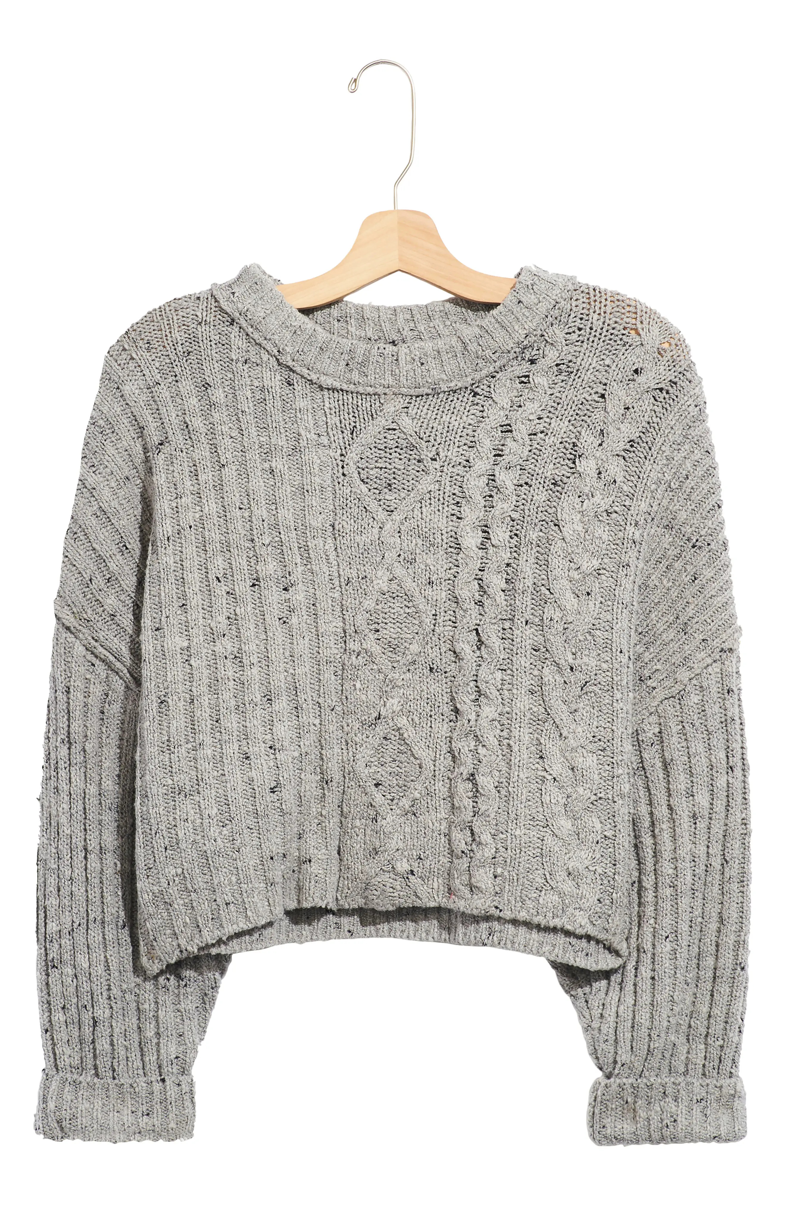 Women's Free People On Your Side Crop Sweater, Size Large - Grey | Nordstrom