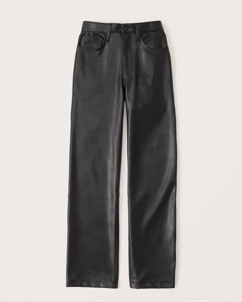 Vegan Leather 90s Relaxed Pants | Abercrombie & Fitch (UK)