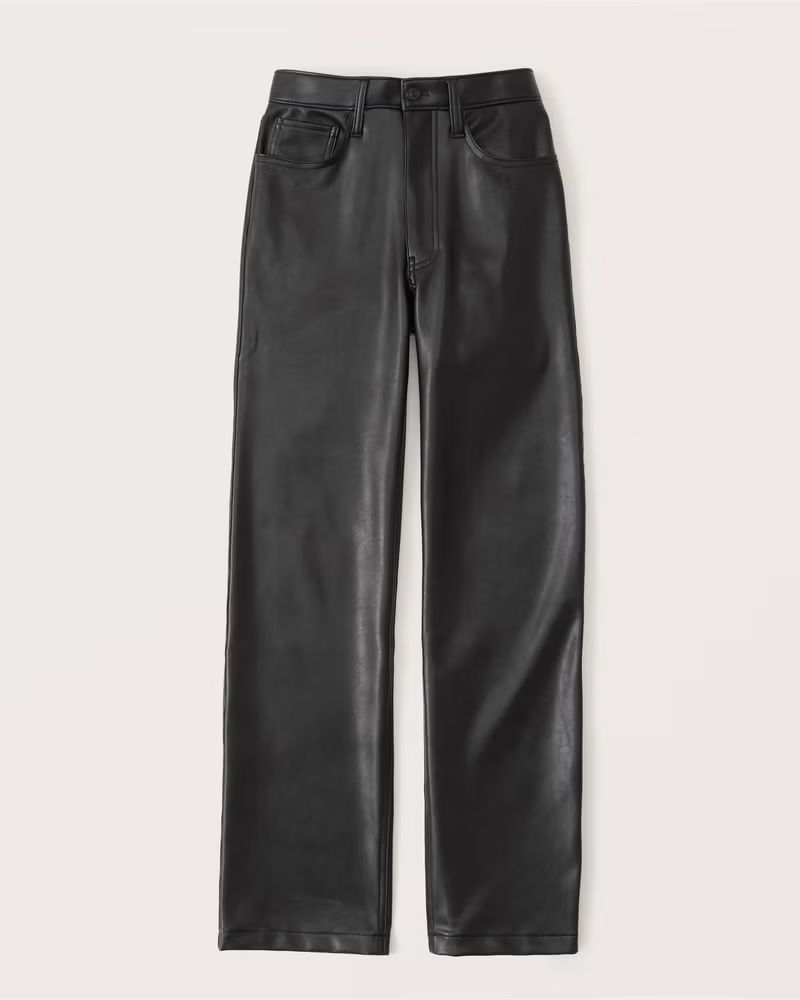 Abercrombie & Fitch Women's Vegan Leather 90s Relaxed Pant in Black - Size 23R | Abercrombie & Fitch (US)