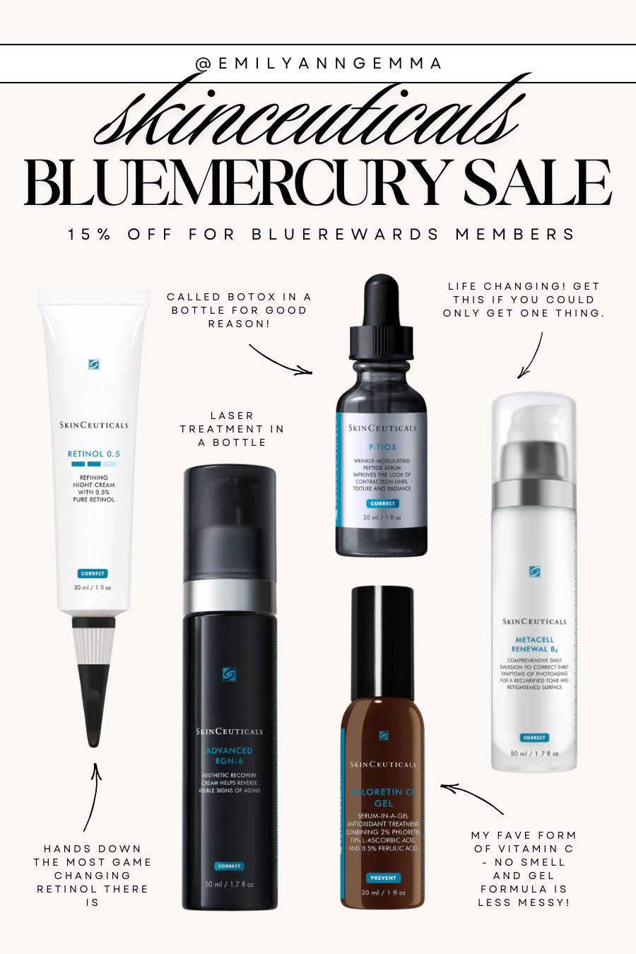 Skinceuticals at Bluemercury is on sale! Bluerewards members get 15% off. Grab my favorite form of vitamin C and the iconic botox in a bottle while they’re marked down! 💙🧖‍♀️ 

#LTKSaleAlert #LTKBeauty
