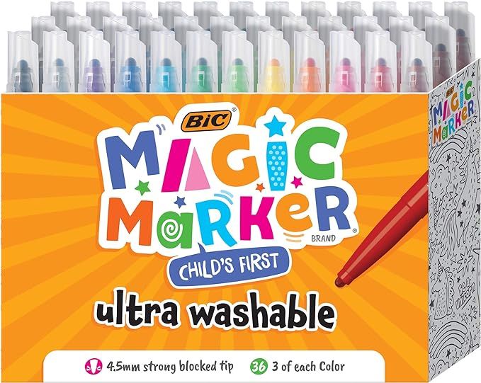BIC Magic Marker, Flexible Brush Tip (4.5 mm), Assorted Colors, Kids Coloring, 36-Count | Amazon (US)
