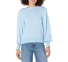 The Drop Women's Vivienne Padded-Shoulder Balloon-sleeve Crewneck Sweater | Amazon (US)