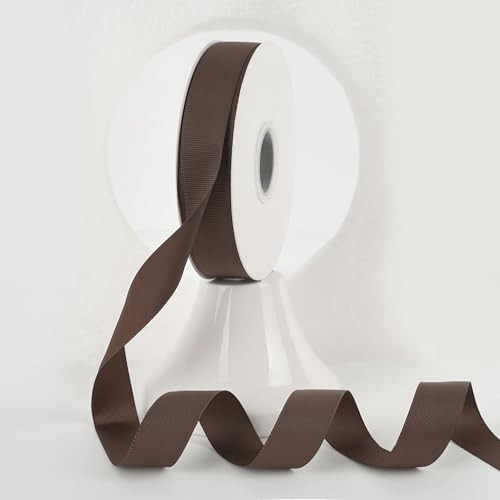 MEEDEE Brown Grosgrain Ribbon 1 Inch Thick Hair Ribbon 50 Yards Per Roll for Hair Bows, Crafts, Sewing, Scrapbooking | Amazon (US)