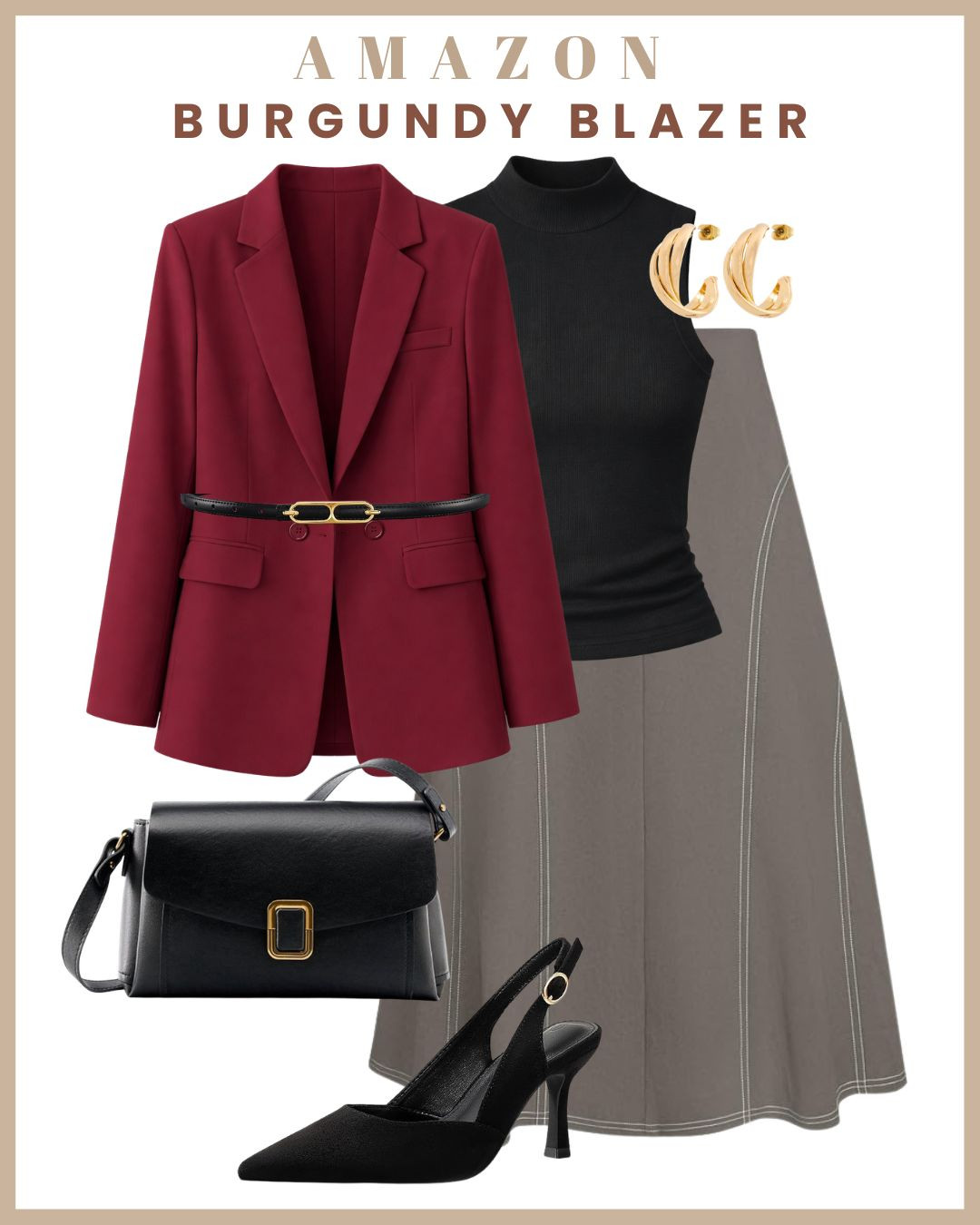 One burgundy blazer, three chic outfits 🍷
Styled this Amazon burgundy blazer in 3 versatile ways—perfect for workdays and beyond 

1️⃣ With black trousers for a sleek, polished office look 
2️⃣ With jeans for effortless smart-casual vibes 
3️⃣ With a grey skirt for a soft, feminine work outfit 

Bold, elegant, and surprisingly easy to style—this blazer instantly elevates any look 

To shop these looks, comment “link” and I’ll DM you, or check the Amazon Storefront link in bio 🛍️💌

(Burgundy Blazer, Burgundy Blazer Outfit, Fall Blazer Style, Workwear Blazer, Office Outfit Ideas, Smart Casual Blazer, Chic Layered Look, Capsule Wardrobe Blazer, Elevated Basics, Burgundy Outfit Ideas, Street Style Blazer, Burgundy and Neutrals, Tailored Blazer Outfit, Business Casual Style, Blazer with Jeans Outfit, Blazer with Trousers, Everyday Chic Outfit) 

 #LTKgrwm #LTKootd #LTKWorkwear