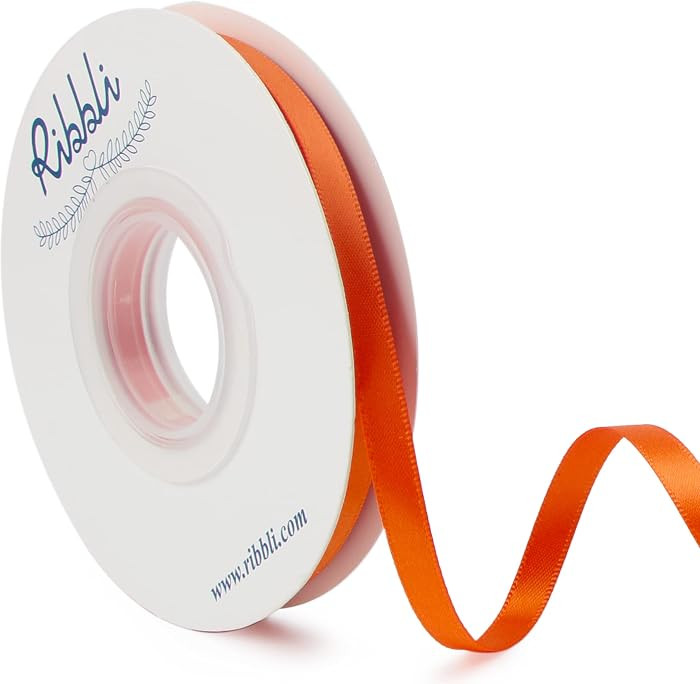 Ribbli Torrid Orange Double Faced Satin Ribbon,1/4\u201d x Continuous 25 Yards,Use for Craft Bows... | Amazon (US)
