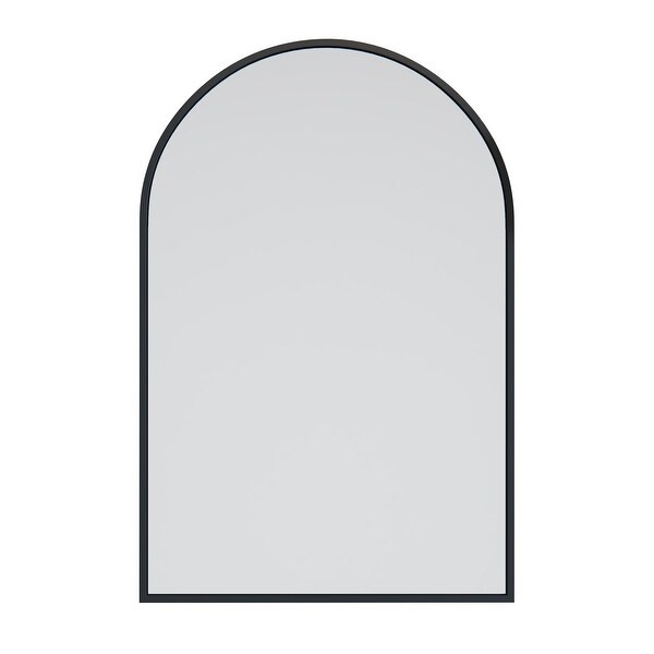 Glass Warehouse Arch Shape Stainless Steel Framed Mirror - Black - 30" x 20" | Bed Bath & Beyond
