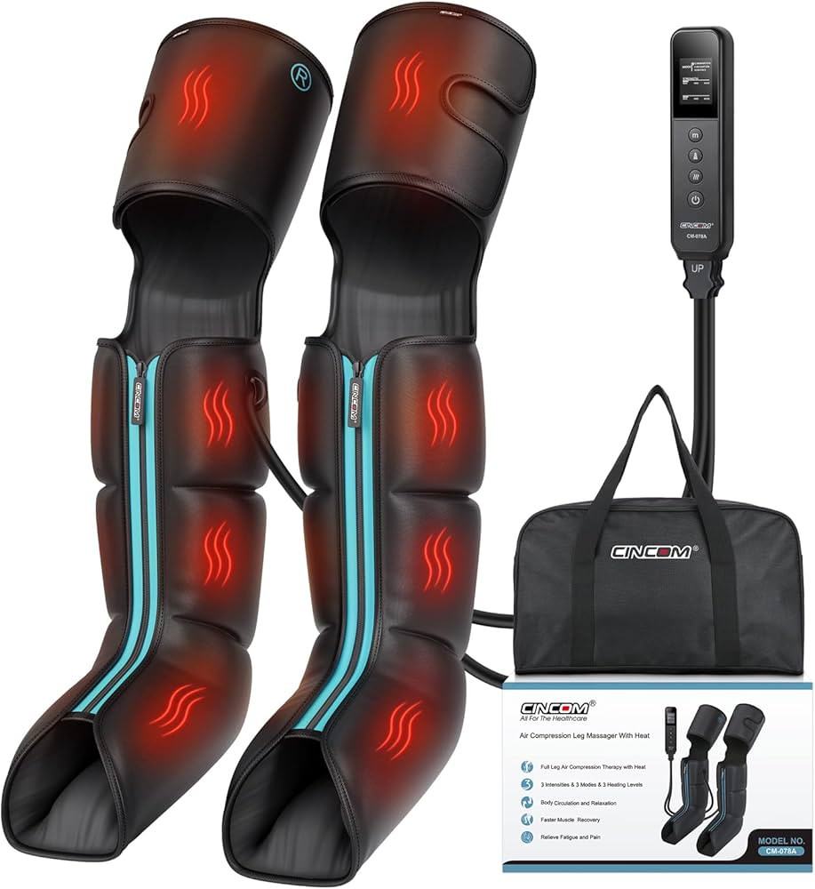 CINCOM Leg Massager - Upgraded Foot Calf Thigh Massager with Heat and Compression for Circulation... | Amazon (US)