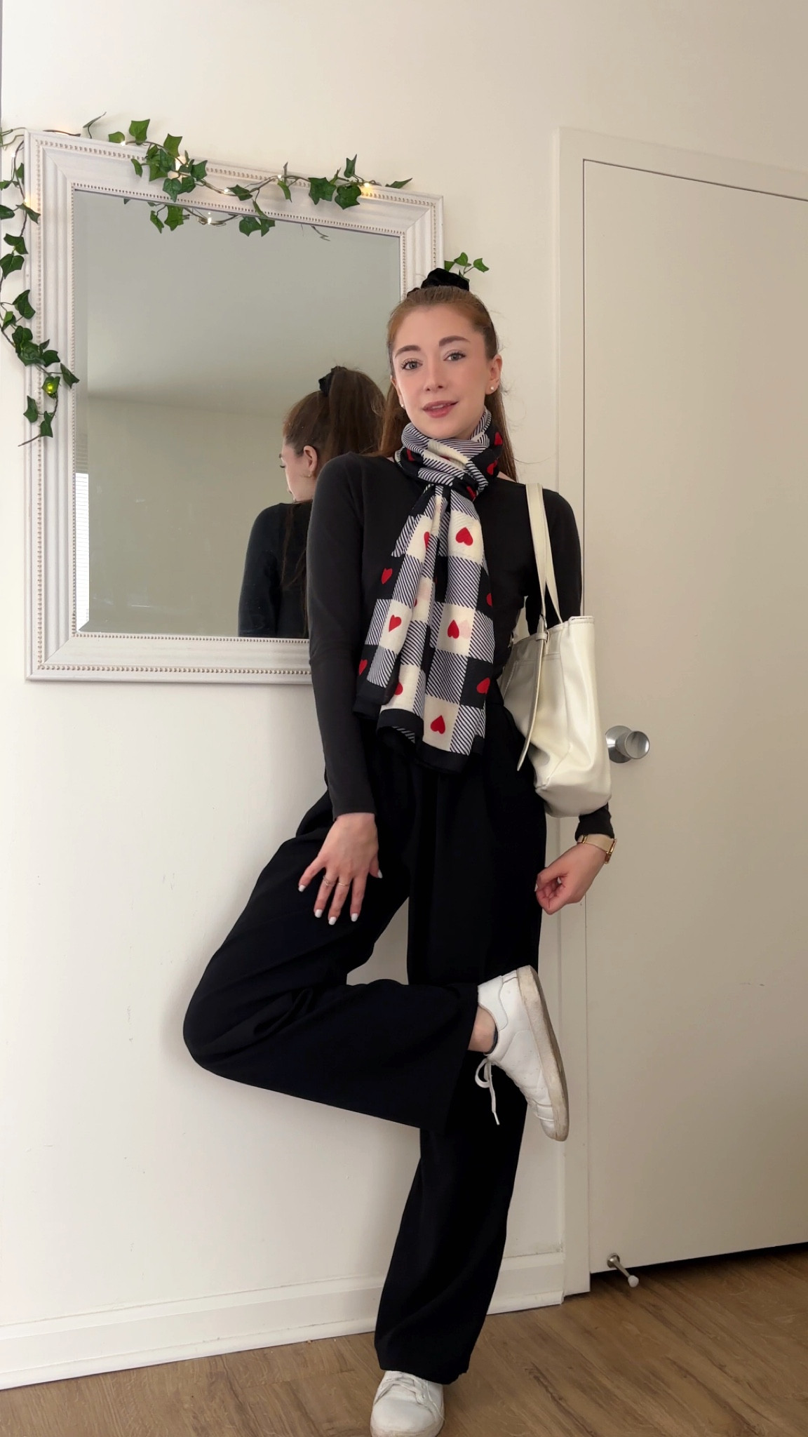 Trousers were out of stock. I added a substitute (currently on clearance). Bodysuit is old from Hollister & has been substituted.