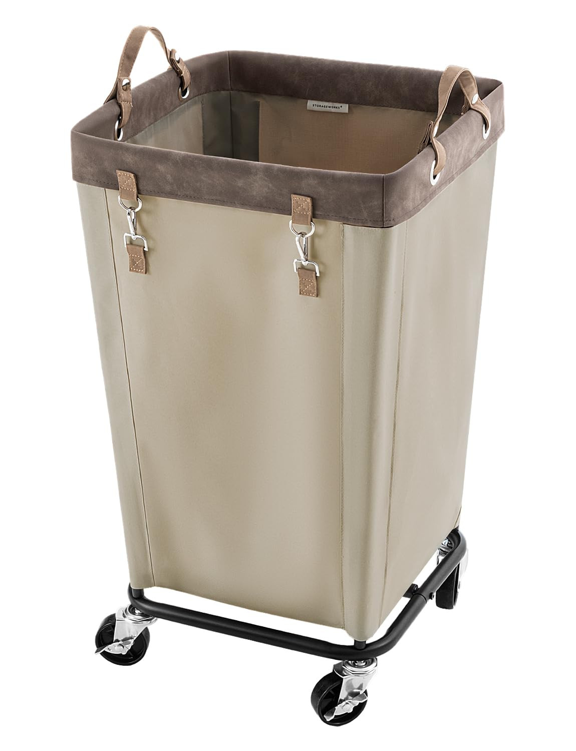 StorageWorks 160L Laundry Basket with Wheels, Large Rolling Hampers for Clothing Organizer, Dirty Clothes Basket for Hotel, Home, Closet, Dorm, Light Khaki | Amazon (US)