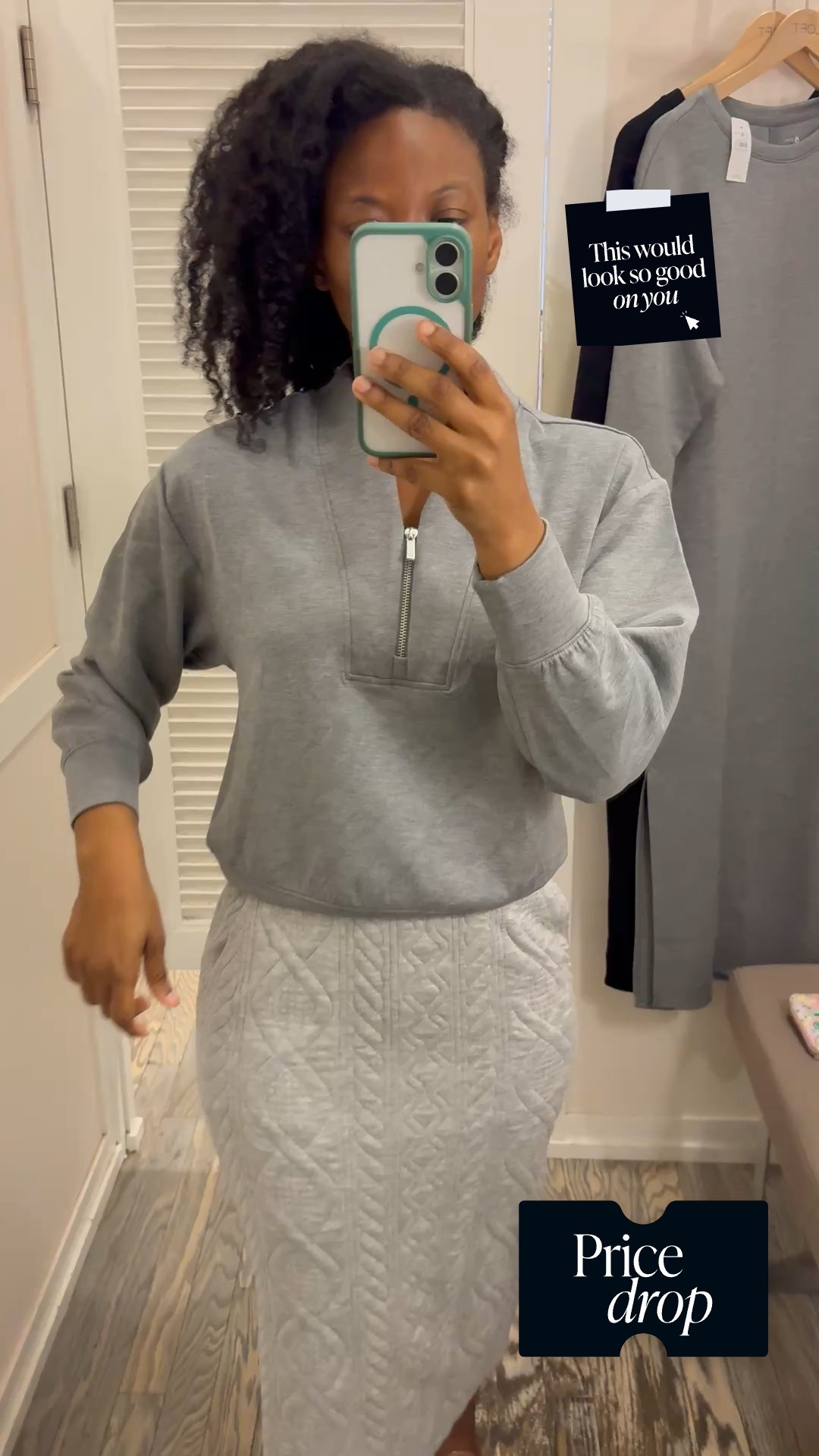 Mixing and matching with this gray quilted skirt and this super soft athleisure zip up 

#LTKSeasonal #LTKSaleAlert #LTKFindsUnder100