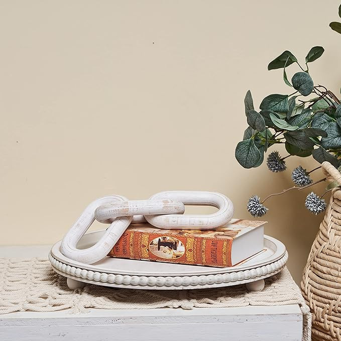 GENMOUS & CO. Wooden Chain Home Decor Modern Farmhouse Decorative 3-Link Chain Decor Hand Carved ... | Amazon (US)