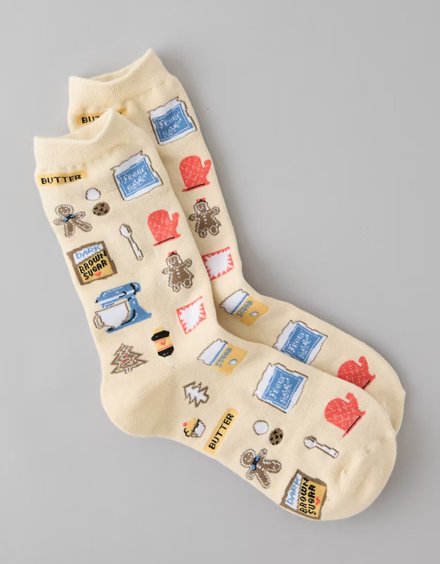 AE Holiday Baking Crew Socks | American Eagle Outfitters (US & CA)