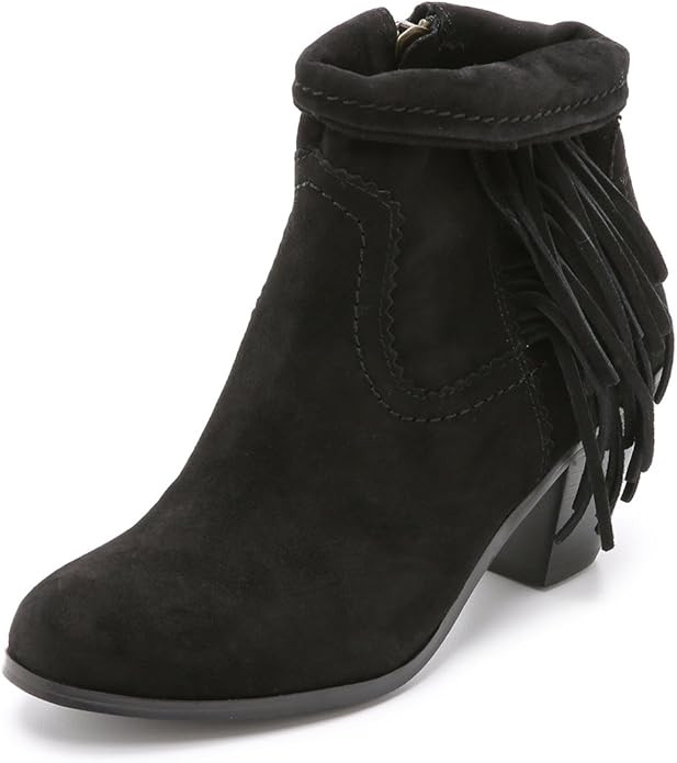 Sam Edelman Women's Louie Fringe-Trimmed Ankle Boot | Amazon (US)