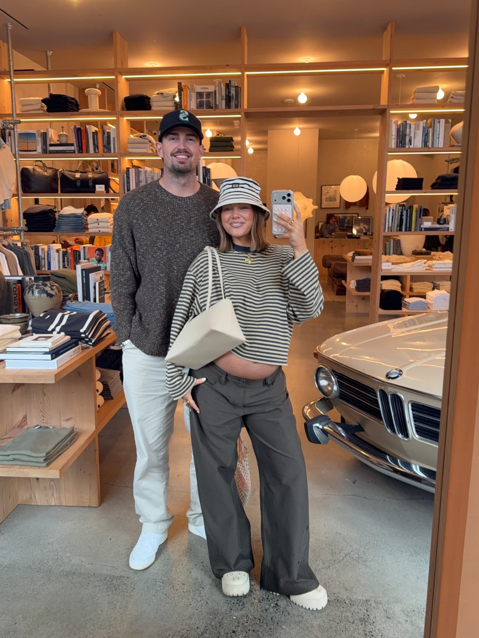 Shirt runs oversized I’m wearing a medium it’s soft and lightweight, side up once in these low rise Lululemon pants they’re SO flattering and really high quality 🫡 32” inseam I’m 5’ 5” and I love a looong pant but they come in other inseams. If you’re not pregnant stic with true size. If between go DOWN one. Anine Bing bucket hat so cute for spring! 

#lioness #bresheppard #lululemon #bunpstyle #pregnancystyle #casualstyle #buckethat

#LTKootd