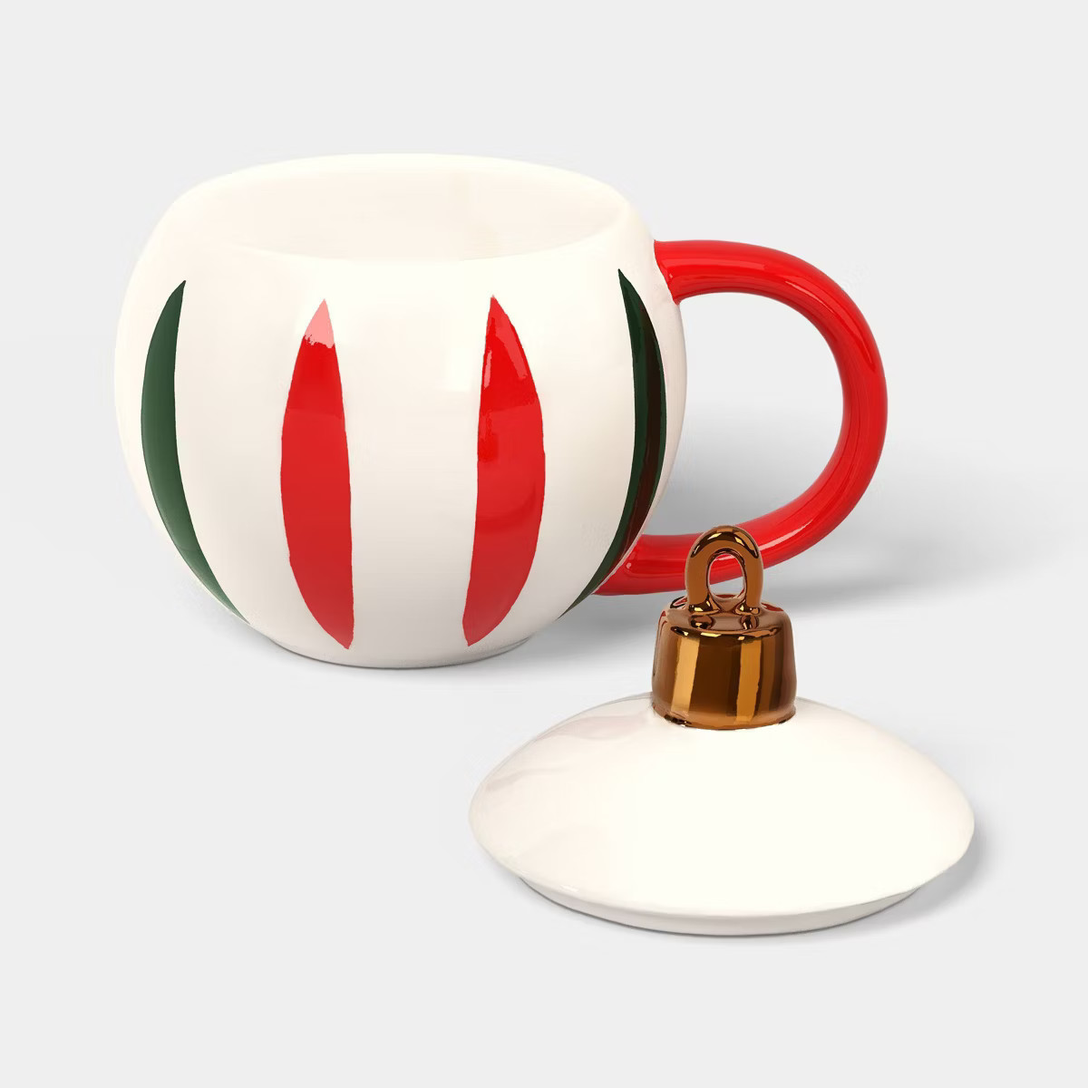 12.85 fl oz Christmas Stoneware Ornament Figural Lid Coaster Mug - Wondershop™ | Target
