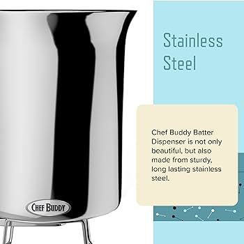 Chef Buddy AF031006 Pancake Batter Dispenser, 24 oz, Stainless Steel | Amazon (US)