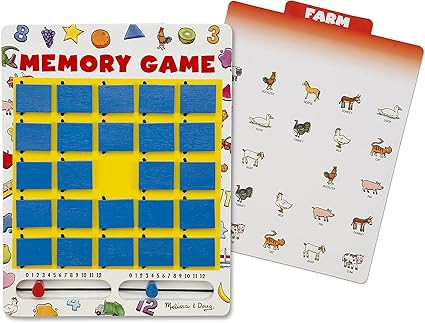Melissa & Doug 2090 Memory Game, 2 Players | Wooden | Game Board, 7 Double-Sided Cards | Travel | Amazon (US)