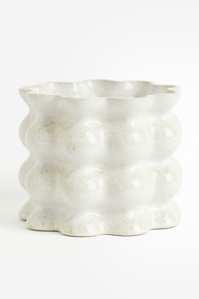 Reactive-glaze Plant Pot - White - Home All | H&M US | H&M (US + CA)