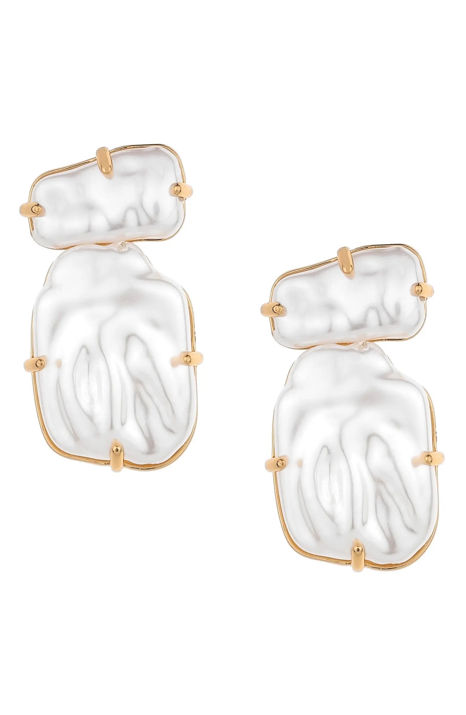 Double Imitation Pearl Post Earrings | Nordstrom