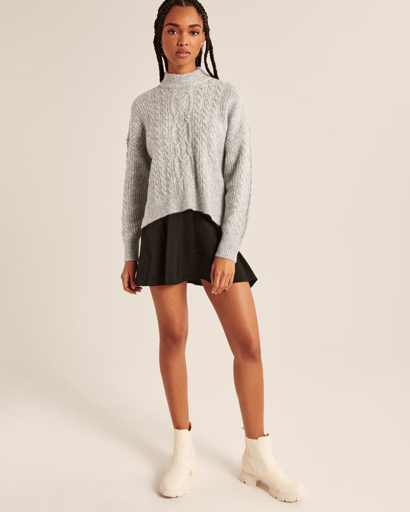 Cable Mockneck Sweater | Abercrombie & Fitch (US)