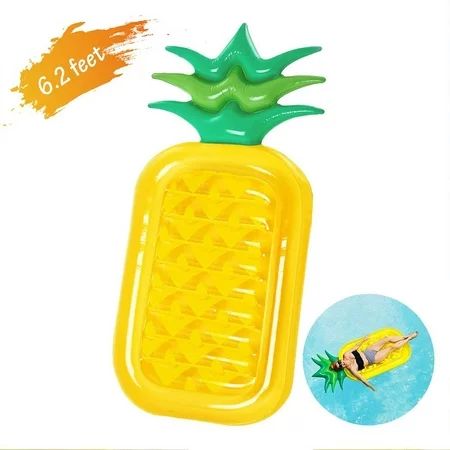 DecorX Inflatable Pineapple Pool Float Raft Summer Outdoor Swimming Pool Floatie Lounge Pool Lounger | Walmart (US)