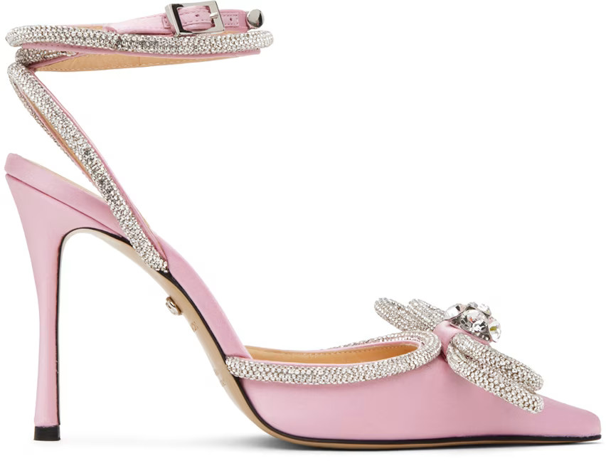 MACH & MACH - Pink Double Bow 110 Heels | SSENSE