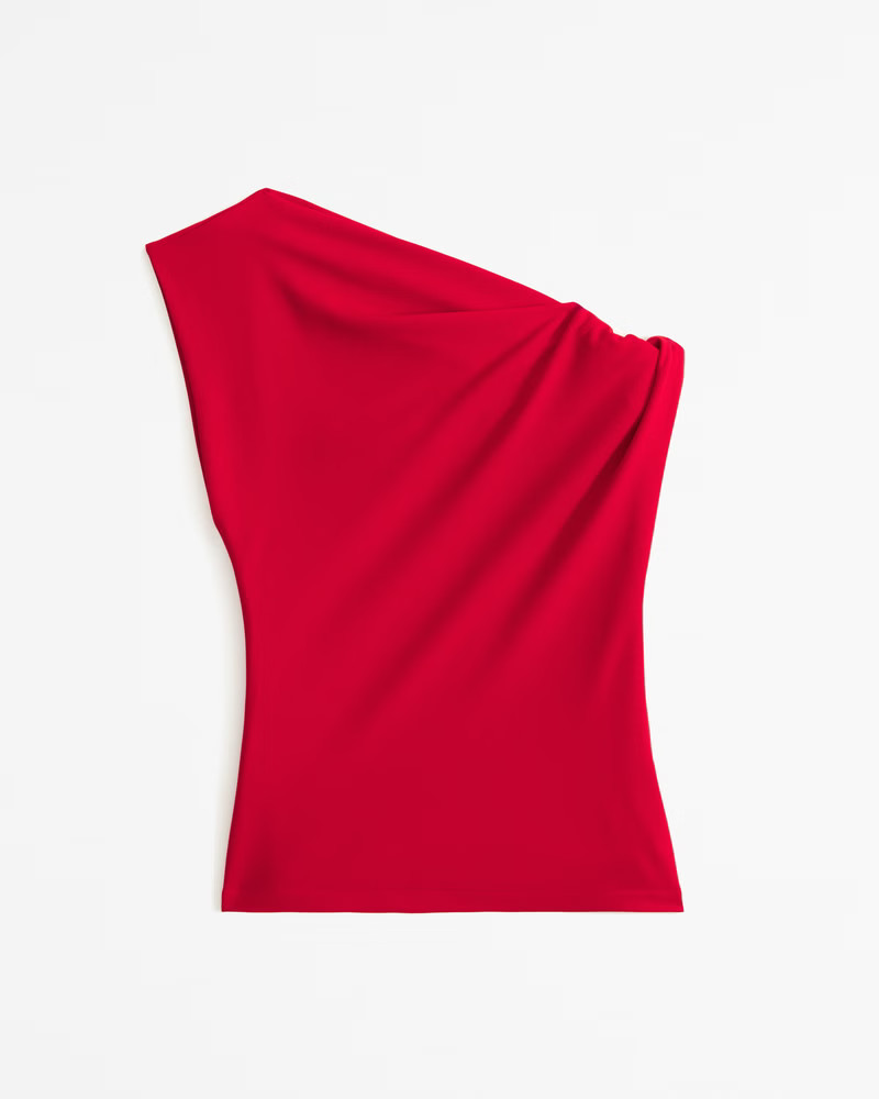 Asymmetrical Jersey Crepe Draped Top | Abercrombie & Fitch (US)