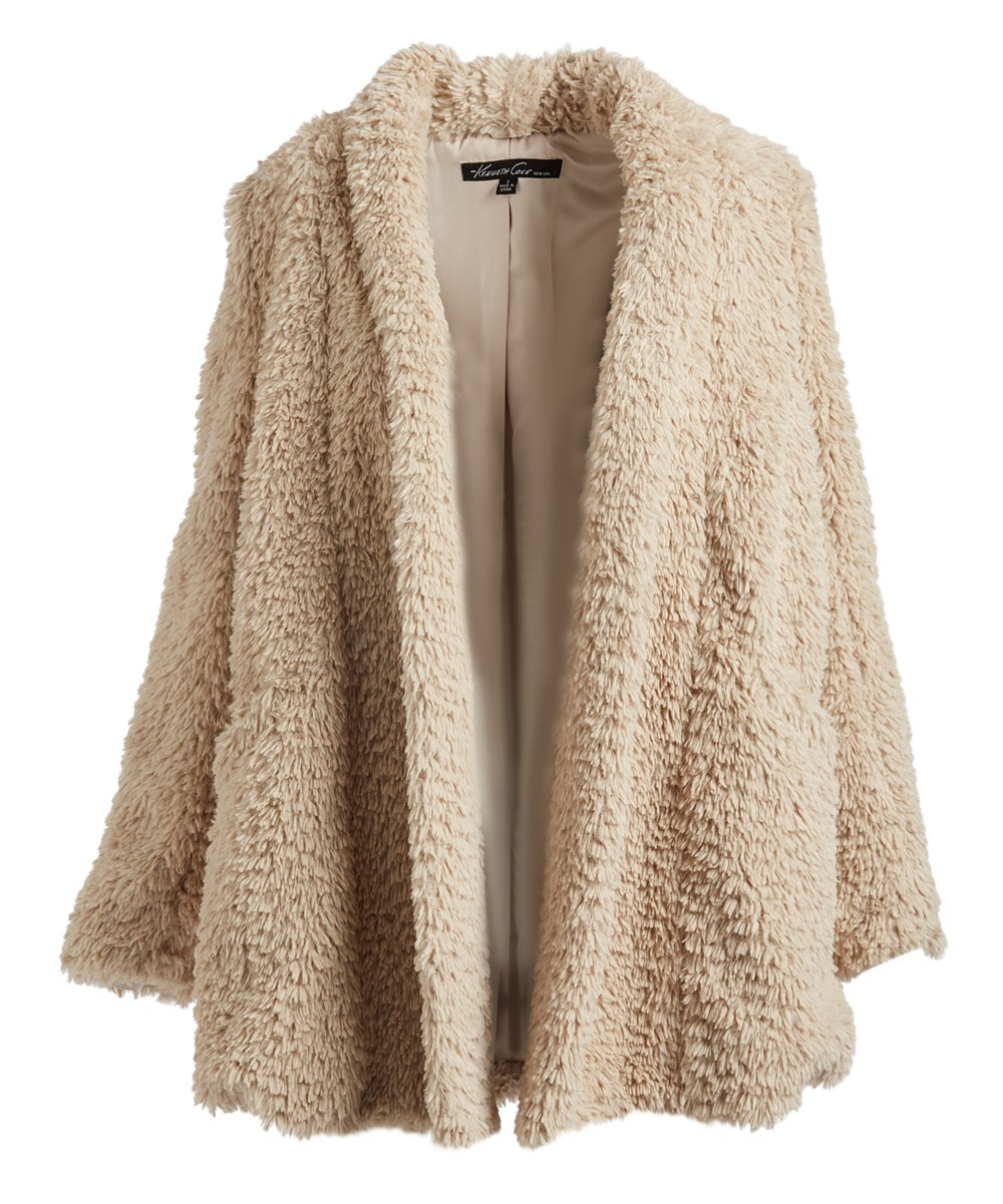 Ivory Faux Fur Open Jacket - Women | zulily