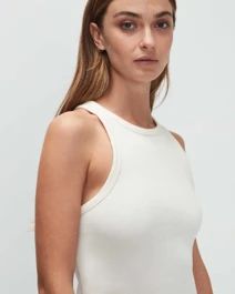 Racerback Tank In Ivory | 7 For All Mankind