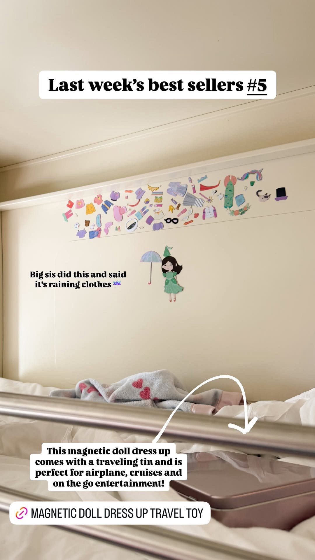 LAST WEEK’S BEST SELLER - MAGNETIC DOLL DRESS UP TRAVEL TOY! This magnetic doll dress up comes with a traveling tin and is perfect for airplane, cruises and on the go entertainment!