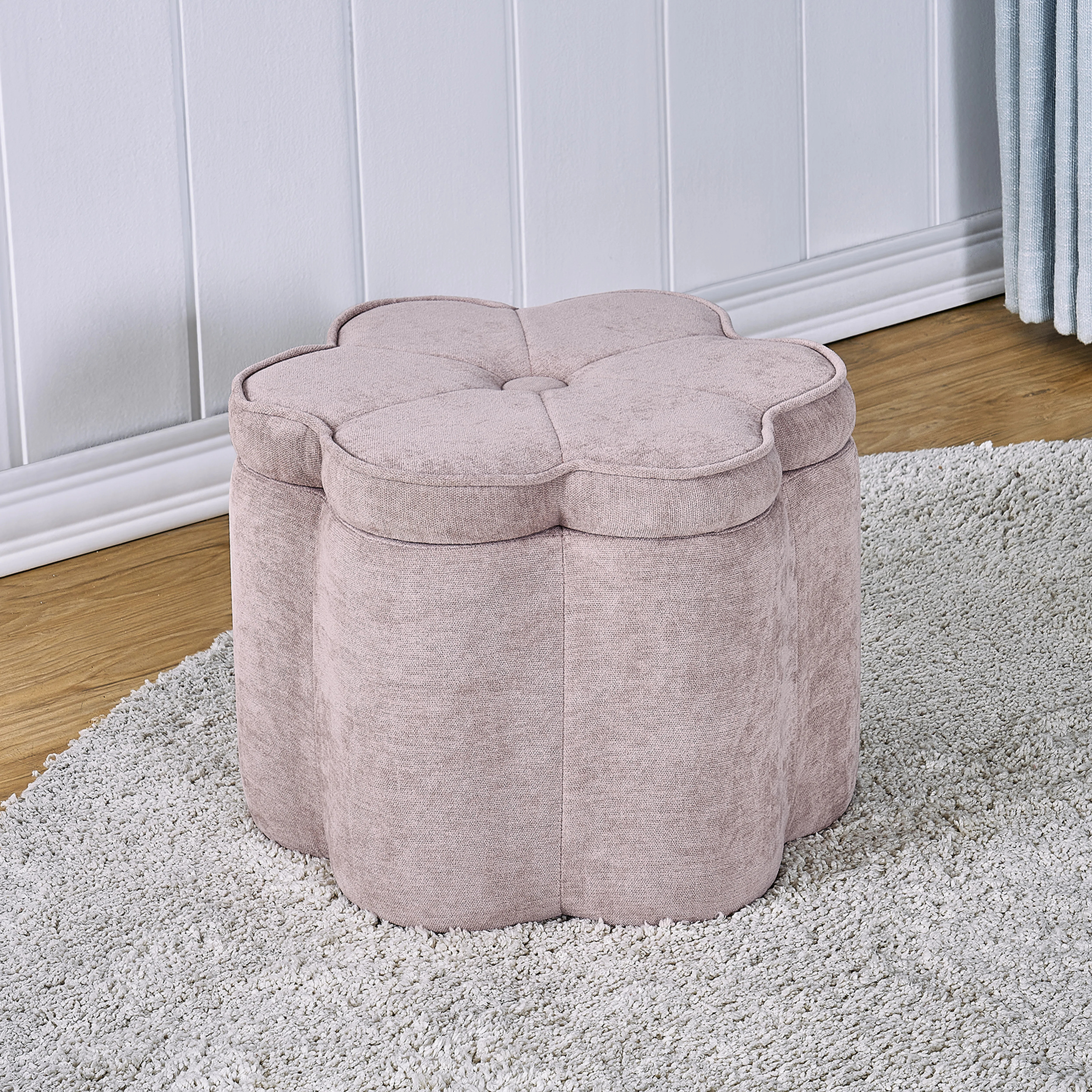 Pink Upholstered Flower Ottoman With Storage | Wayfair North America